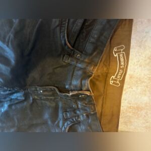 Robins Jeans wings faux leather trousers logo dress pants rare jeans bottoms y2k